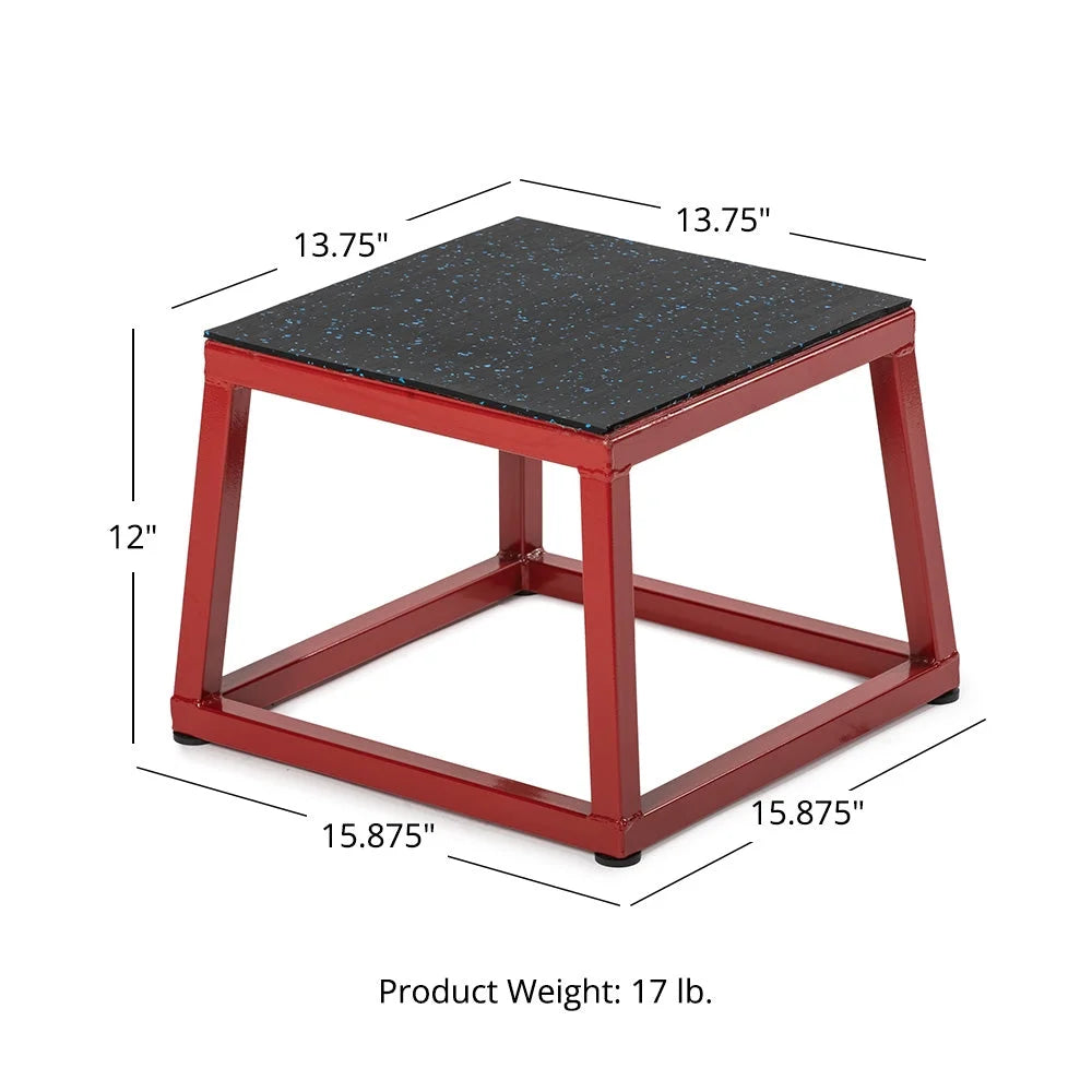 Pro-Duty Steel 12" Plyometric Box Set, Anti-Slip Plyo Box Jump Platform, Home Gym Conditioning and Strength Training Exercises, Perform Box Jumps, Step Ups, Dips, Push Ups