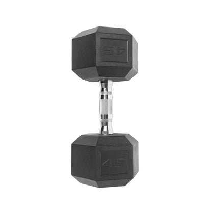 (2 Pack)  Barbell Coated Hex Dumbbell, Single 45 Lbs.