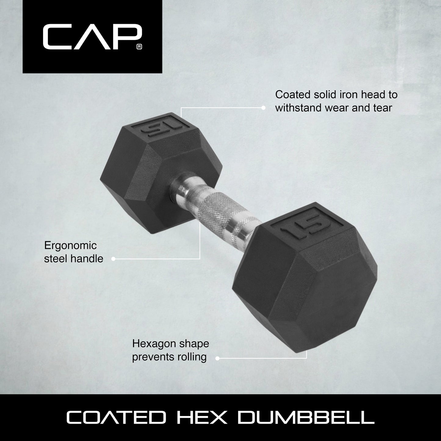 (2 Pack)  Barbell Coated Hex Dumbbell, Single 40 Lbs