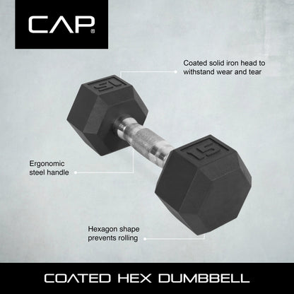 (2 Pack)  Barbell Coated Hex Dumbbell, Single 35 Lbs