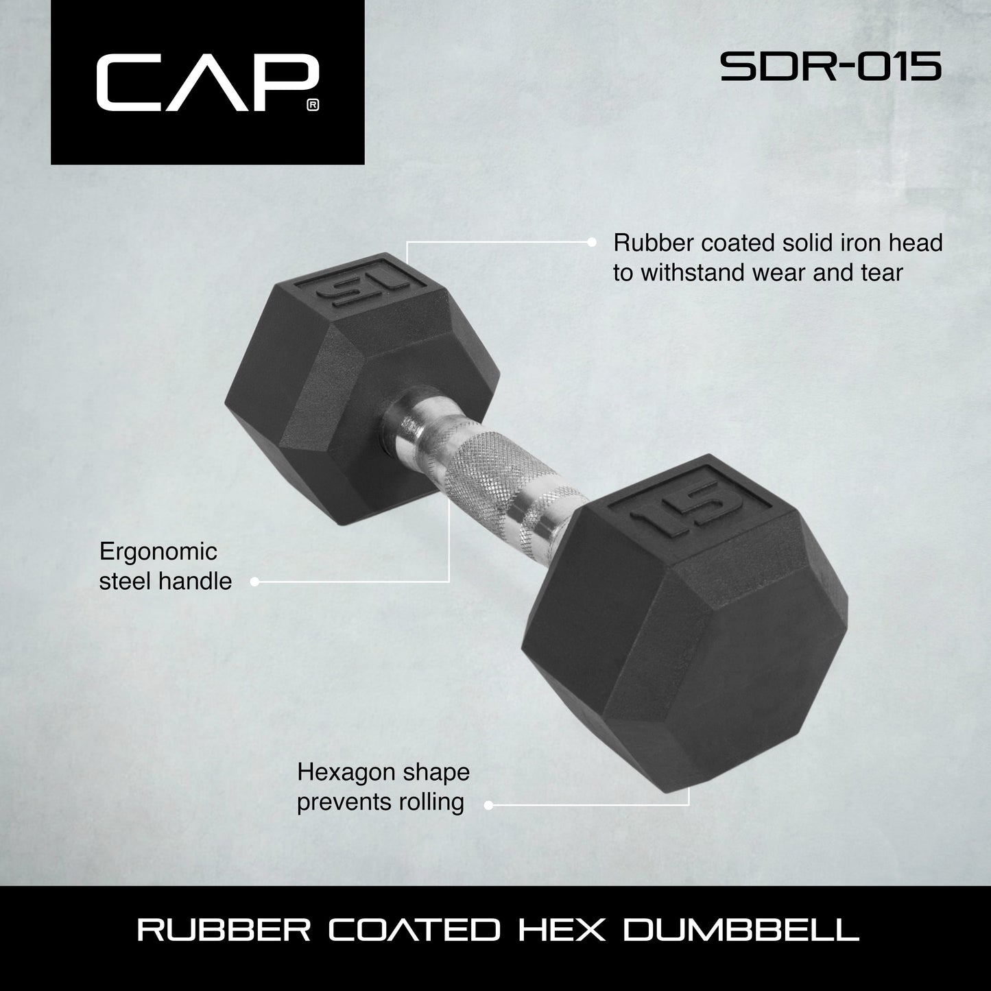 (2 Pack)  Barbell Coated Hex Dumbbell, Single 45 Lbs.