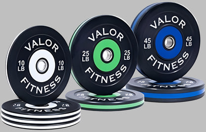 Olympic Bumper Plates for Weight Lifting Strength & Conditioning Cross Training Workouts Sold in Pairs Singles Sets