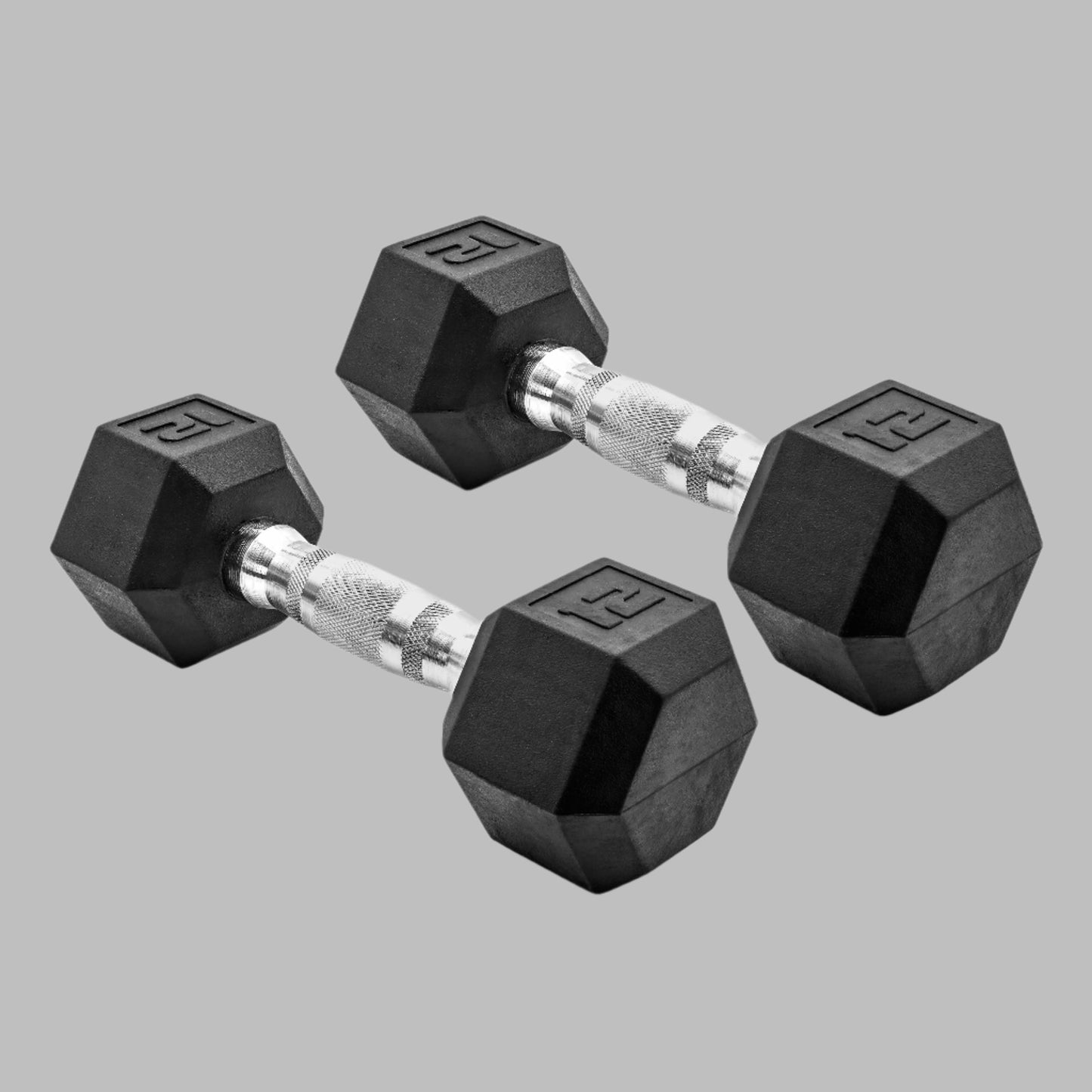 Barbell, 12Lb Coated Rubber Hex Dumbbell, Pair