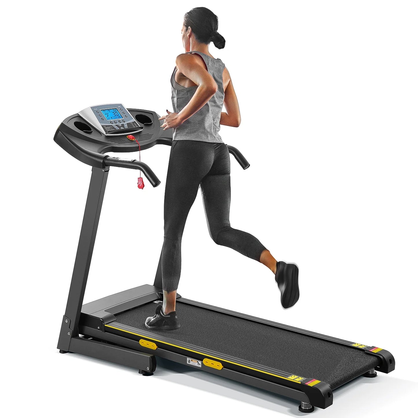 Treadmill with Incline Folding with 12-Level Automatic Incline 2.5Hp Power 8.5Mhp Speed Running Machine 15 Preset Training Program Electric Treadmill for Home Use