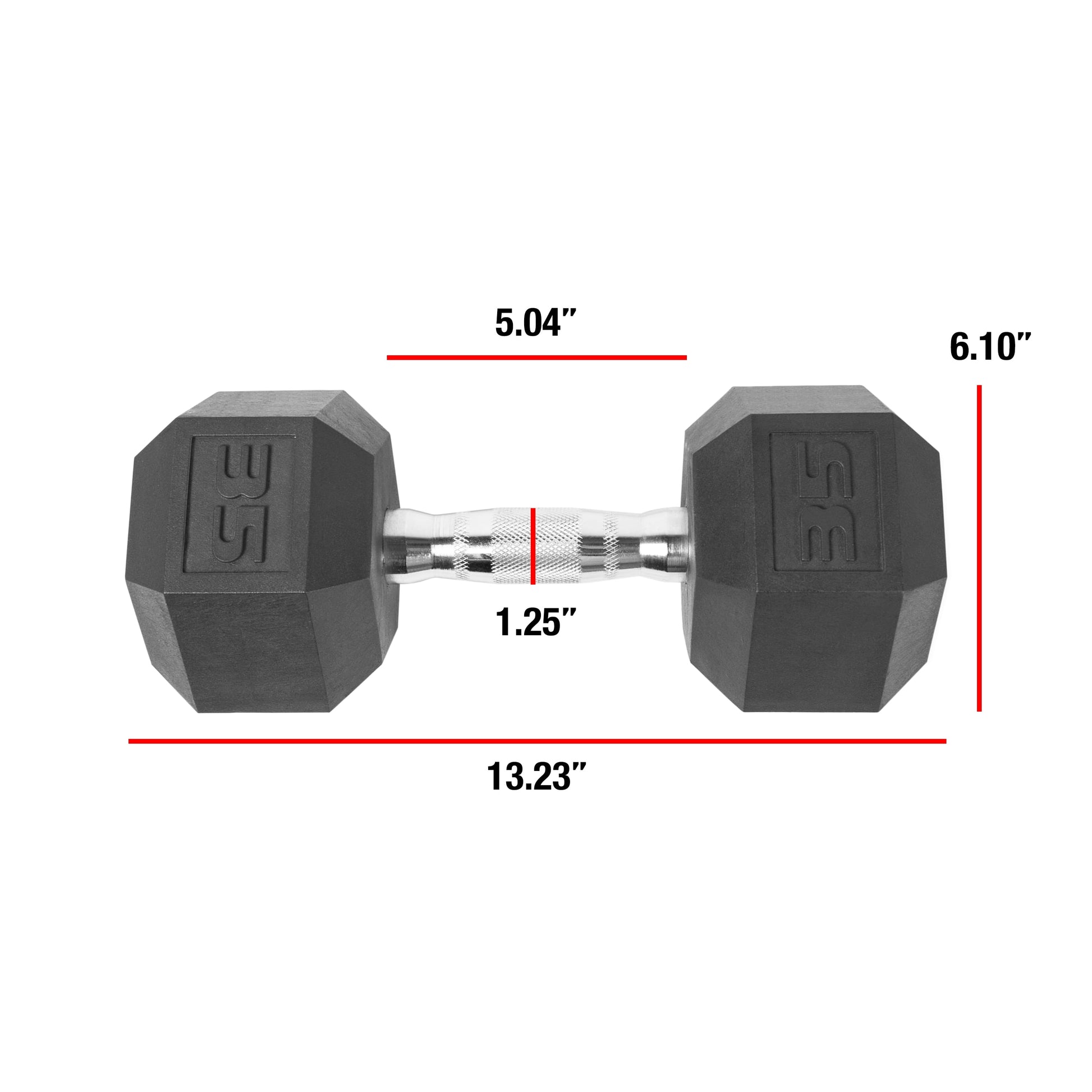 (2 Pack)  Barbell Coated Hex Dumbbell, Single 35 Lbs